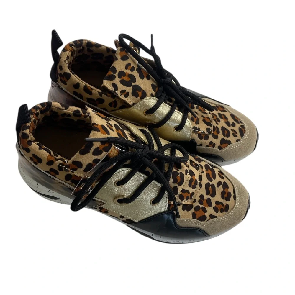Leopard print Brown,Black,gold Animal Print Sneakers size 6 - Picture 8 of 8